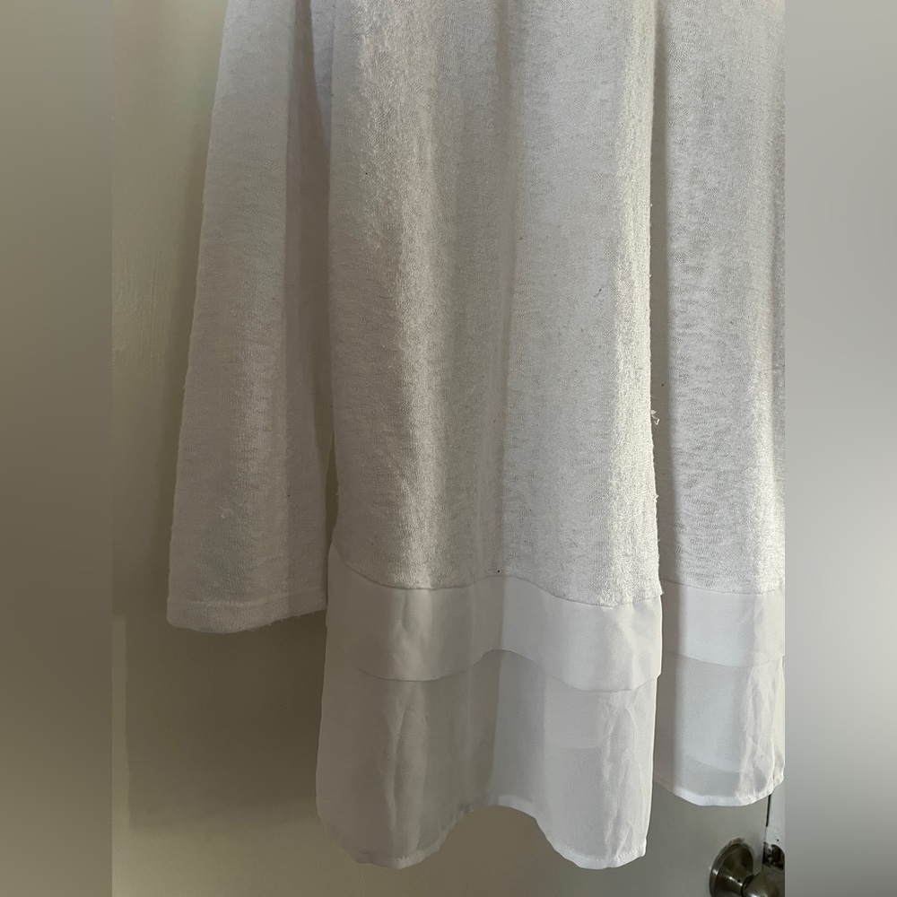 Alfani White Long Sleeve V-Neck Top, large - Picture 4 of 6